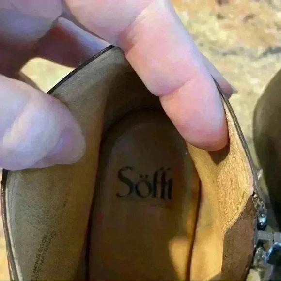 Sofft Brown Leather Wingtip Ankle Boots Size 8 Medium - Picture 5 of 13